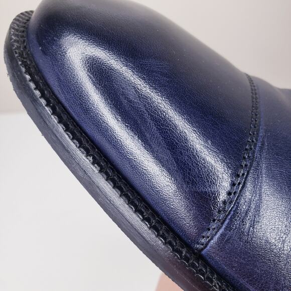 COLE HAAN Cap Toe Oxford Leather Dress Shoes Navy Basket Weave Men's Size 9M - Picture 12 of 16